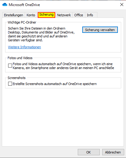04 Microsoft OneDrive Sicherung